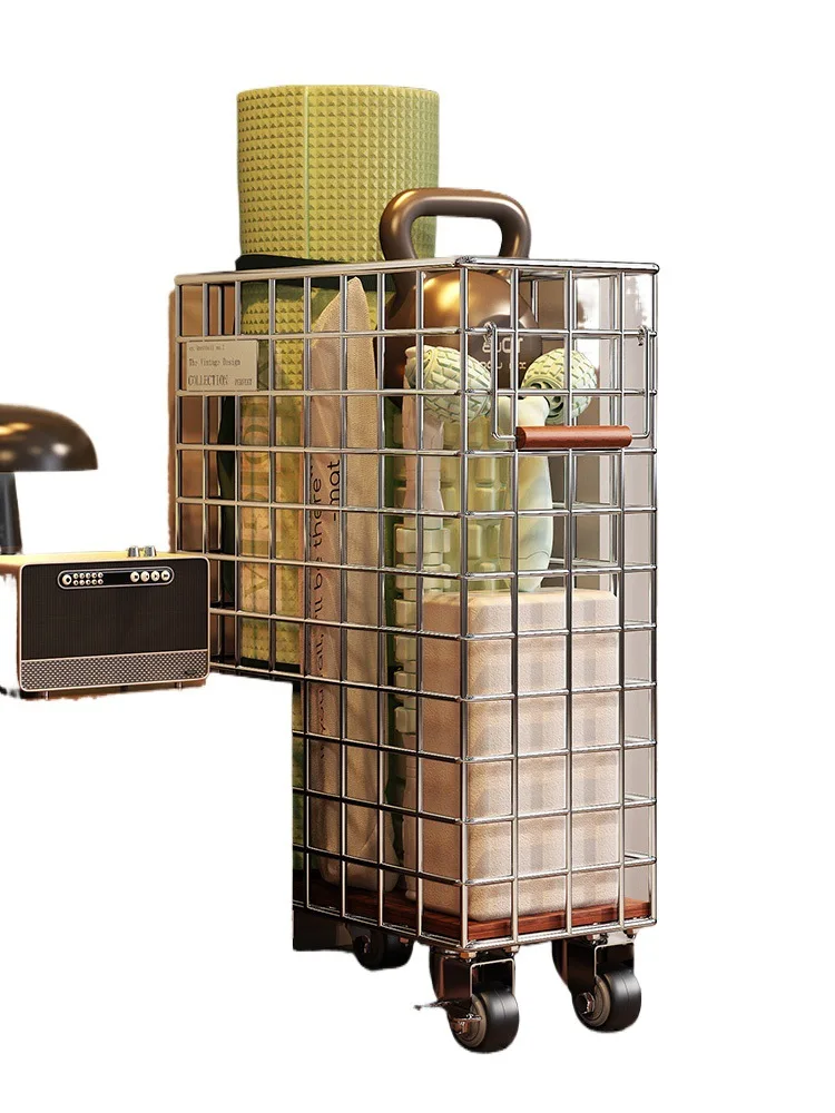 

Medieval style yoga mat storage basket sports fitness equipment household shelves can be moved