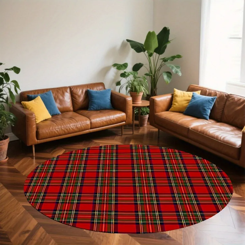 Pink Xmas Tree Round Carpet Circular Floor Throw Indoor Home Floor Covering Dreamy Festive Floor Accent Mat for Christmas Decor