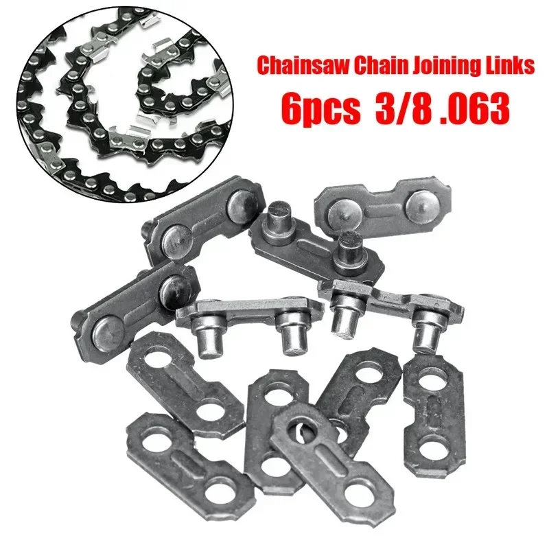 6Pcs For Woodworking Chainsaw Parts Stainless Steel Chainsaw Chain Joiner Link Chain Joint For Joinning 3/8 .063 Chains