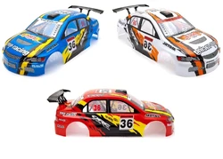 Bianco + blu + rosso PVC verniciato corpo shell/coda ala/spoiler/luci Led/accessori per 1/10 r/c racing drift cars HSP 94123