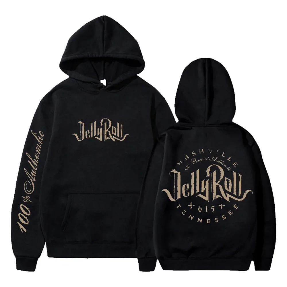 Jelly Roll Logo Pullover Hoodie Hip Hop Long Sleeve Streetwear Men Women Hooded Sweatshirt 2023 Backroad Baptism Tour Clothes