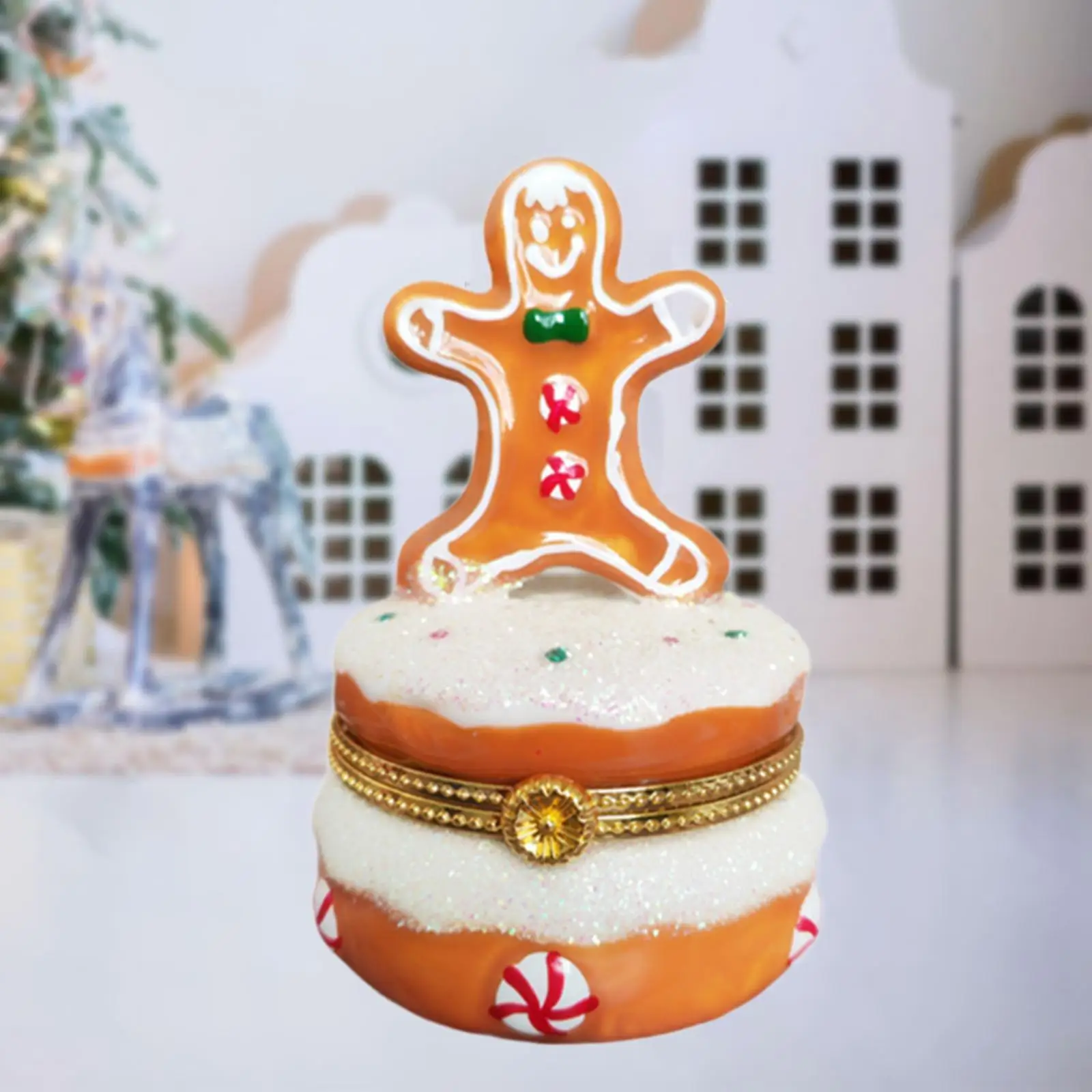 

Christmas Jewelry Trinket Box Hinged Women Christmas Decoration Rings Holder