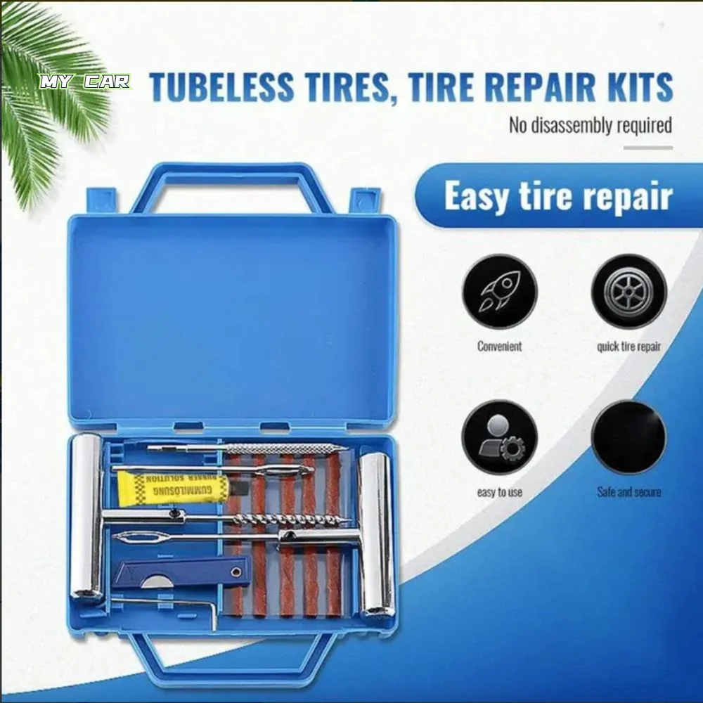 

Heavy Duty Tire Repair Tool Kit Repair Tools Tool Set Puncture Repair Kit Portable Emergency Tools Tubeless Tire Repair