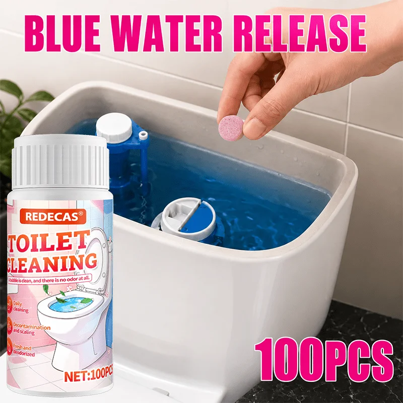 100 Count No-Scrub Toilet Cleaning Tablets, Dissolve Urine & Limescale,Whiten Bowl, Reduce Odor, for Home, RV, Hotel, Daily Care