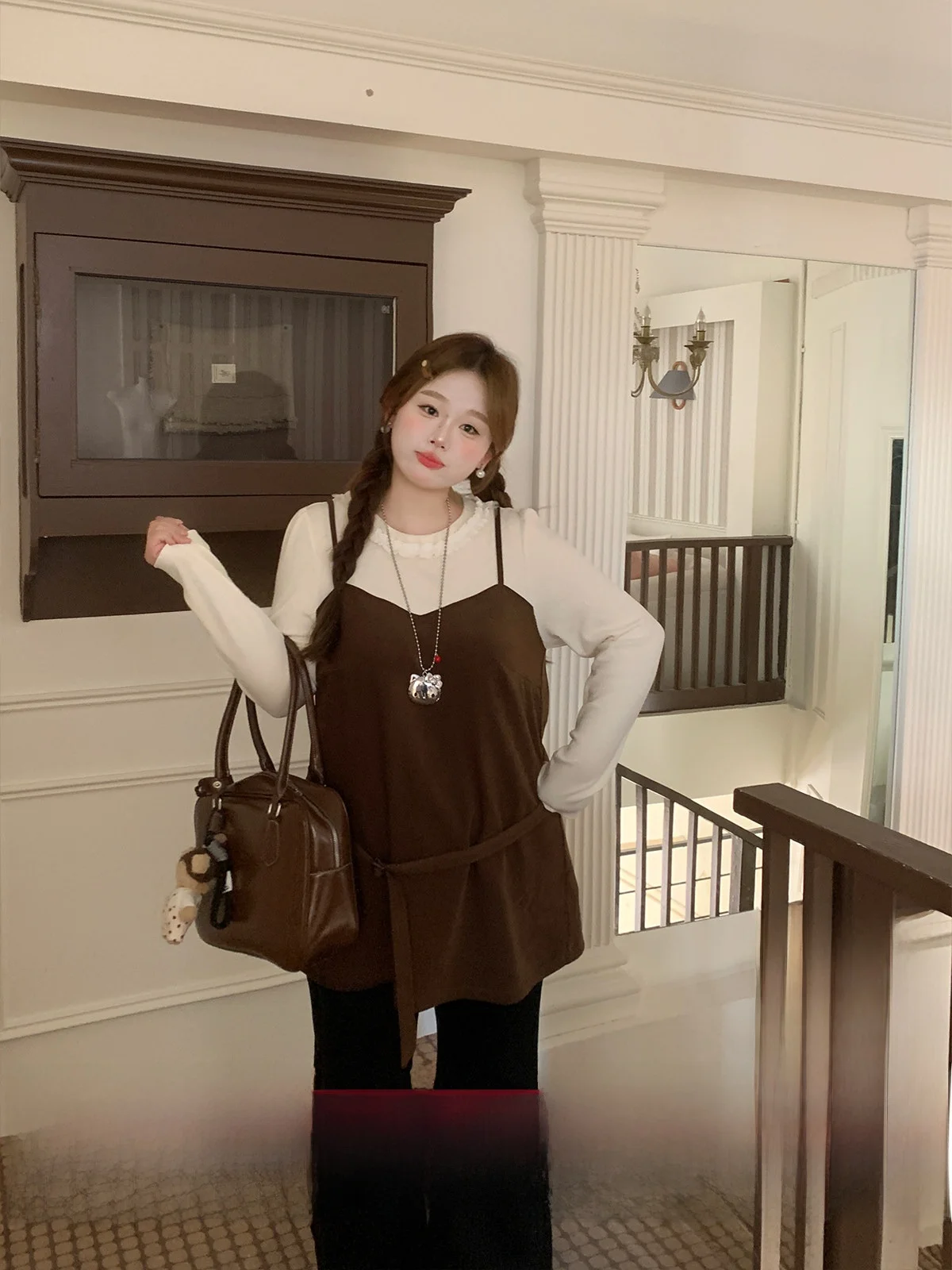 

Вязаный свитер большого размера с эффектом двухслойности, женская базовая футболка больших размеров, микроплюс-сайз, цветная, с длинным рукавом