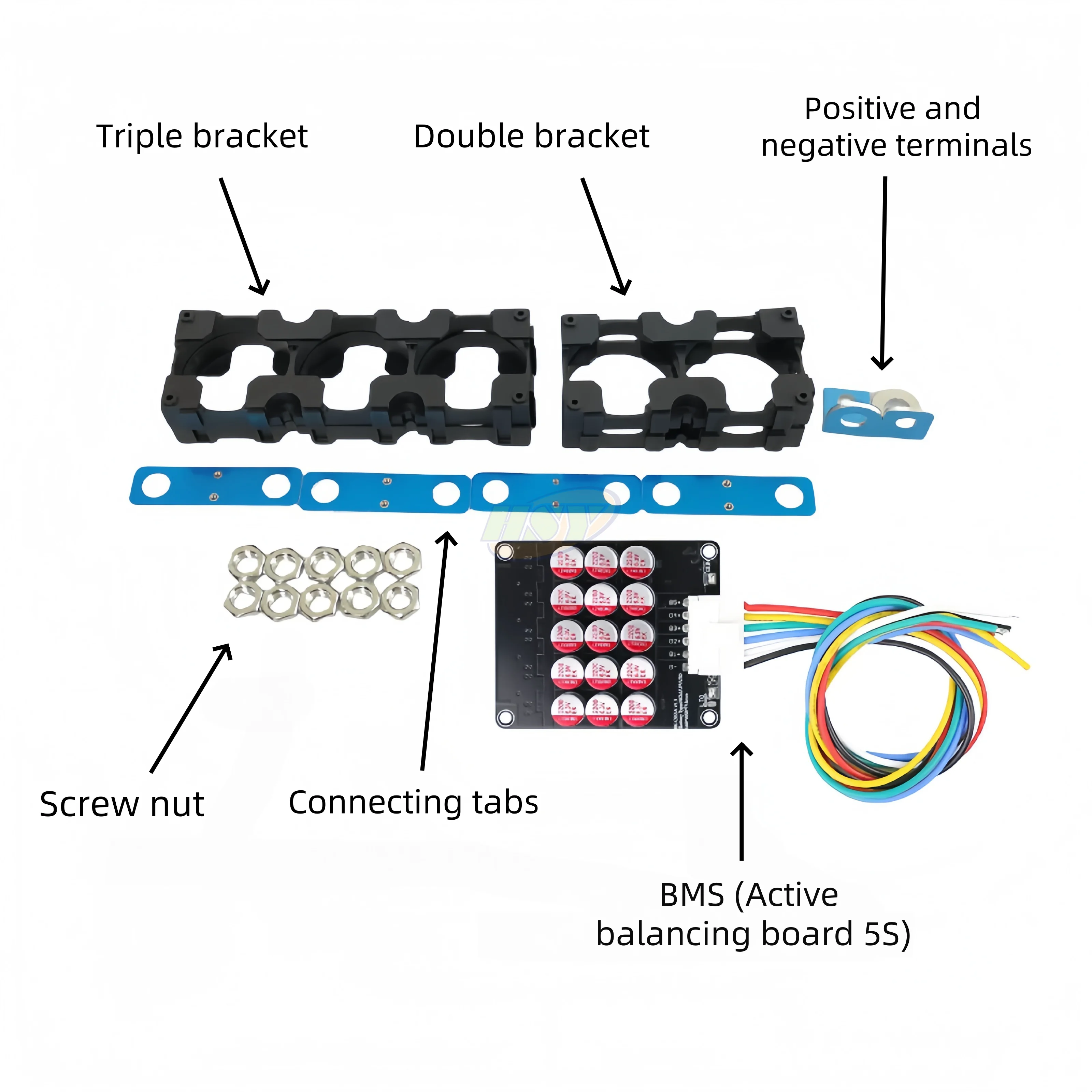 Generl Assembly Accessories for 15V Supercapacitor Module Plastic Bracket Connection Tab Screw Etc. For 15V Module 3V 3000F