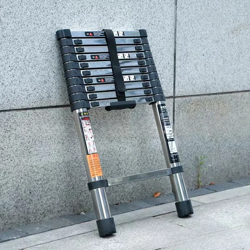 Stainless Steel  Telescoping Ladder Stainless Steel Folding Ladder Portable Extendable Loft Ladder