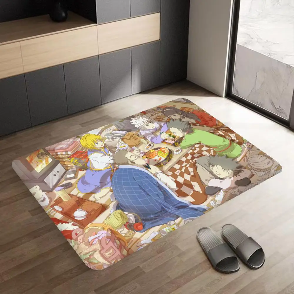 Hunter x Hunter Anime Bathroom Mat Anti-slip Absorb Water Long Strip Cushion Bedroon Mat Welcome Doormat