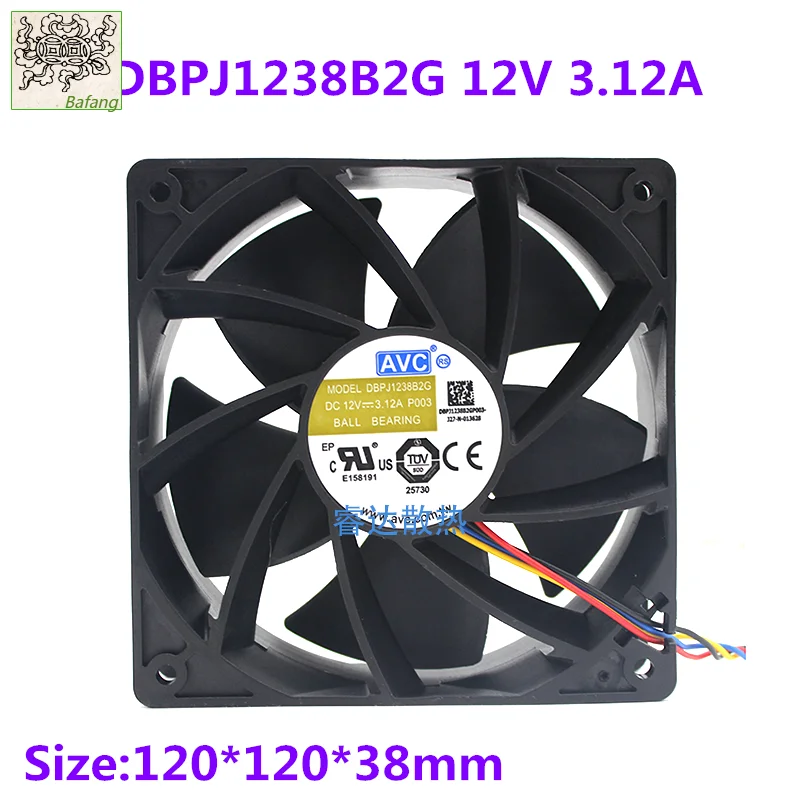 

Ltsf For Nuevo Original DBPJ1238B2G 12V 3.12A 12cm 120*38mm Ant S7 S9 E9 T2T Ventilador De Refrigeración Violento De Al