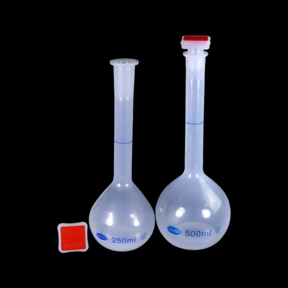 25/50/100/250/500/1000ml Volumetric Flask Plastic with Stopper Measuring Flask Long Neck Liquid Distribution Bottle
