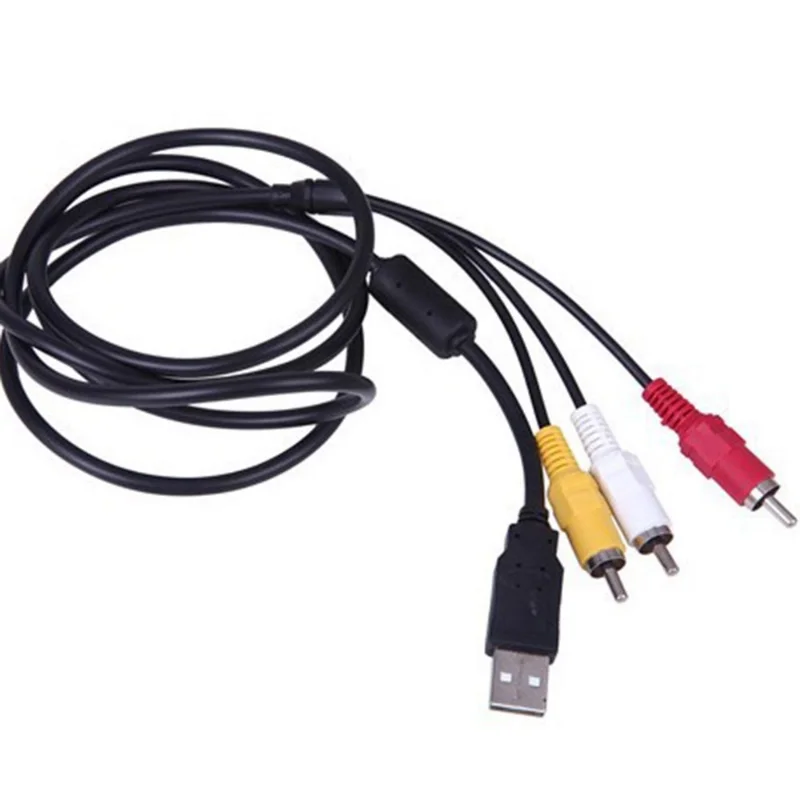 1.5 متر USB إلى RCA كابل USB 2.0 ذكر إلى 3 RCA ذكر موصل ستيريو الصوت والفيديو كابل التلفزيون محول سلك AV A/V TV محول