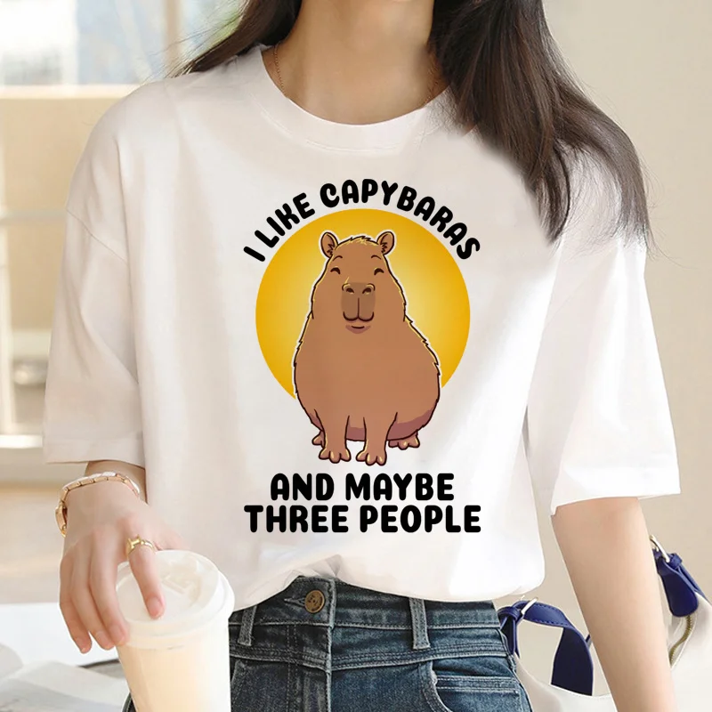 Capybara t shirt mężczyźni vintage grunge estetyczne koszulki ubrania vintage biała koszulka