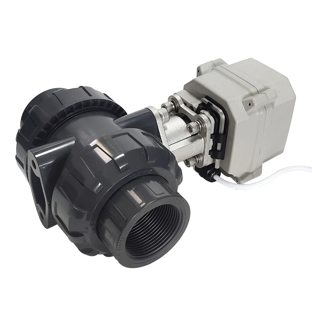 Imagem -04 - Válvula Elétrica Motorizada para Piscina Abastecimento de Água Engrenagens de Metal Upvc Dn40 2-way 11 ce Certified