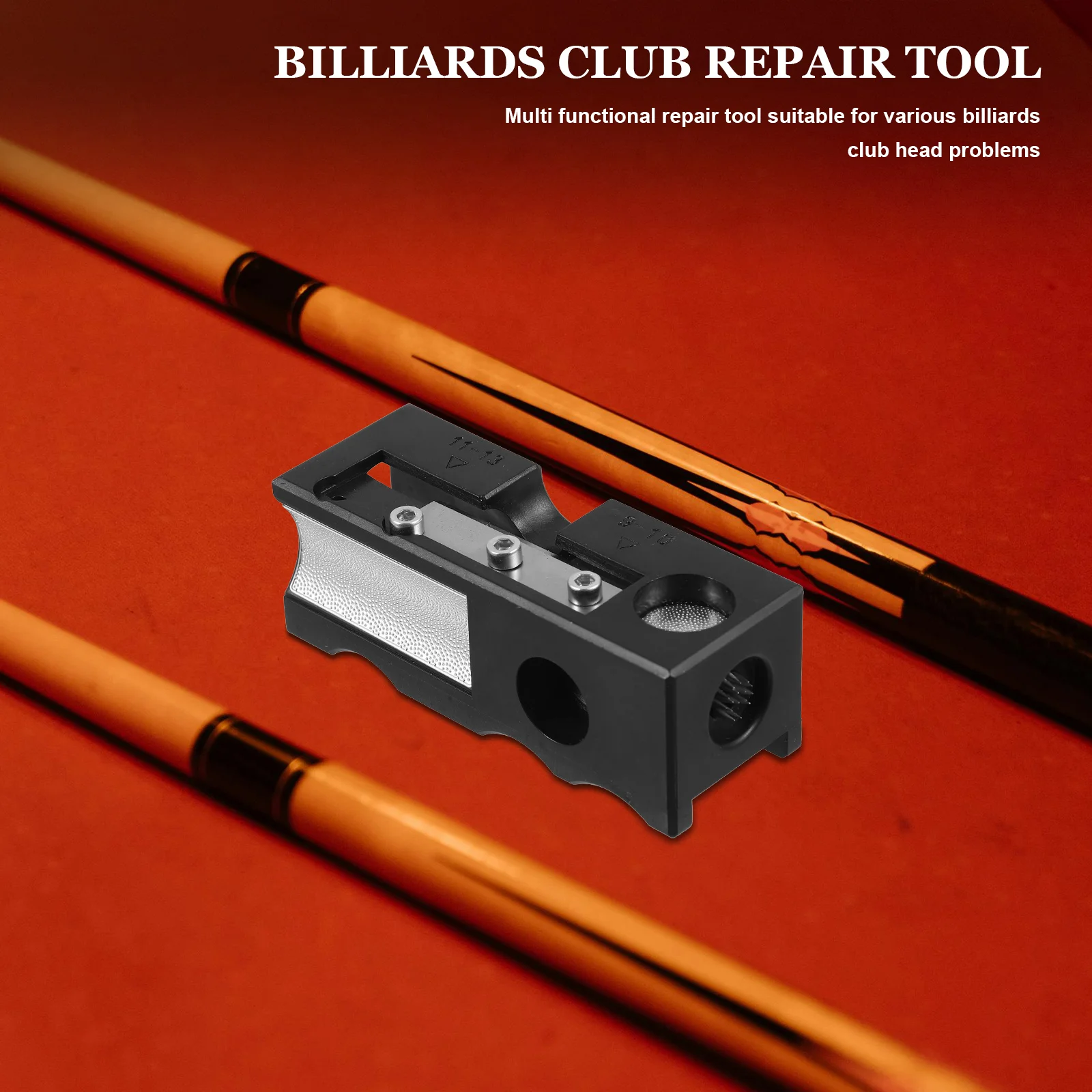 

1 Set Of Pool Tip Shaper Plastic Trimmer Lightweight Portable Billiard Cue Repair Tool Cue Tie Burnisher Burnishing File Shaping