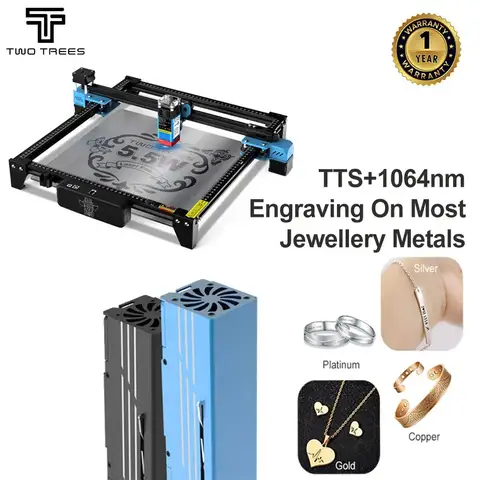 TWOTREES TTS-55 레이저 조각 기계 Wifi 오프라인 제어 1064nm 빨간색 레이저 조각사 보석 반지 팔찌 조각