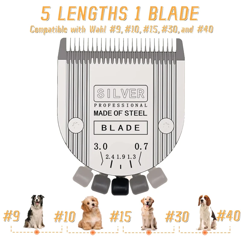 5 in 1 Detachable Replacement Blades Professional For Wahl Animal Bravura .Chromado,Creativa,Figura Dog Clippers for Grooming