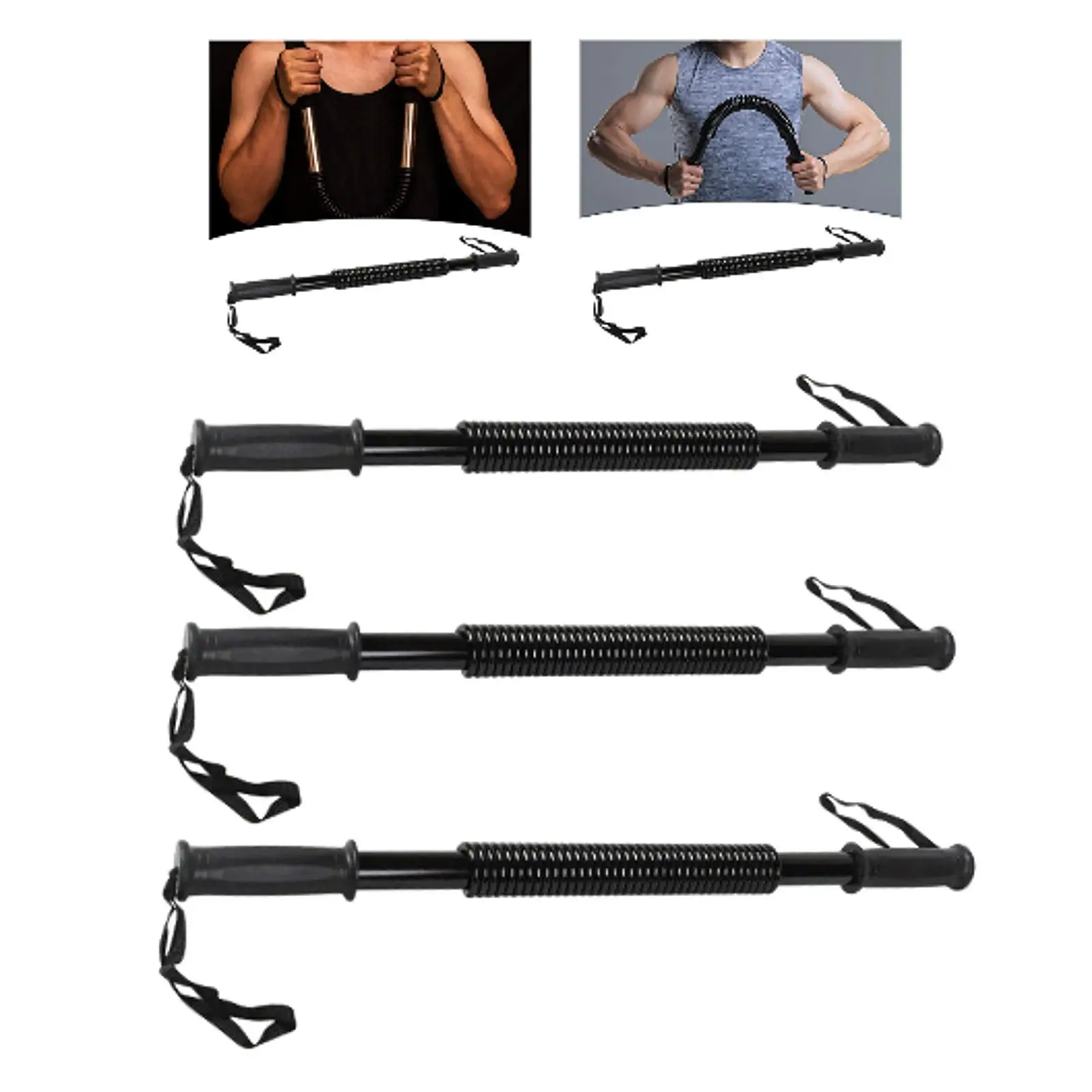 Power Twister Flex Bar Home Gym Chest Workout Bar for Shoulders Forearm Back