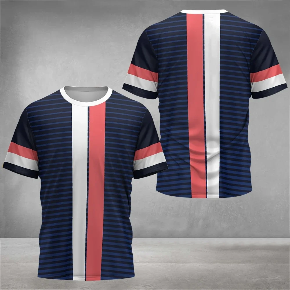 Men's sports t-shirt for tennis and badminton, loose casual short-sleeve t-shirt with round neck