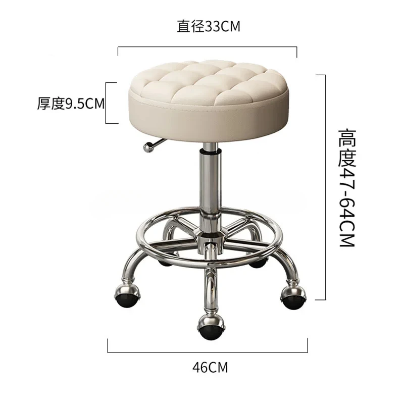 Barber Salon Hairdressing Chairs Gold Beauty Makeup Chair Furniture Office Desk Stool With Wheels Swivel Lifting Round Stools