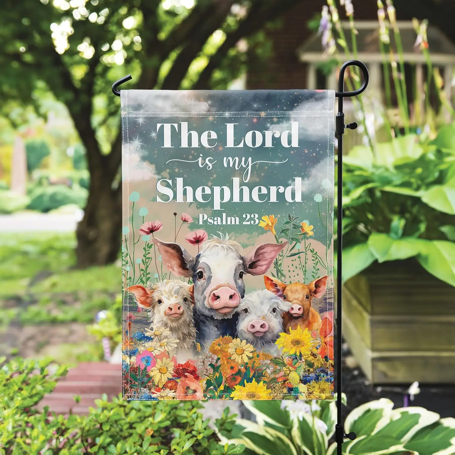Love in Faith | Inspirational Christian Flag | Faith-Based Flag | Christian Gifts (The Lord is My Sheperd- Garden Flag, 12&# IIC