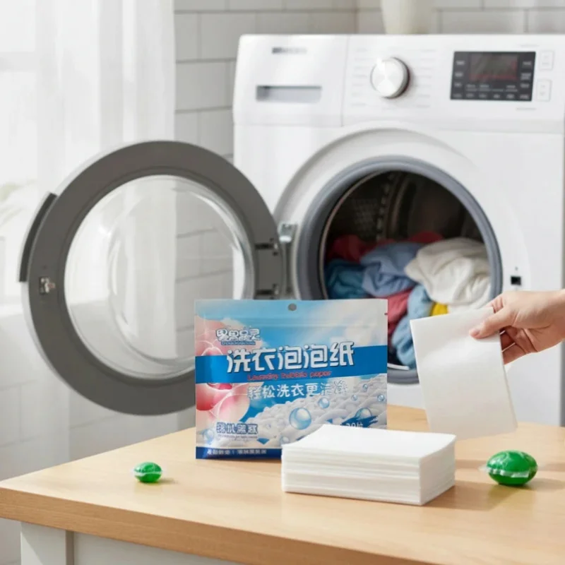 

Portable Laundry Detergent Sheets Concentrated Soap Paper Strong Decontamination for Travel and Home Washing