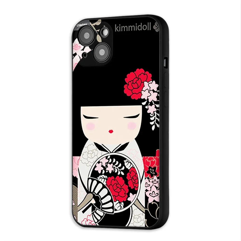 Cute Doll KIMMIDOLL bella ragazza Cassa Del Telefono Per iphone 16promax 15pro 14pro iphone 12 13 Mini XS MAX 15 14Plus XR SE Copertura Nera