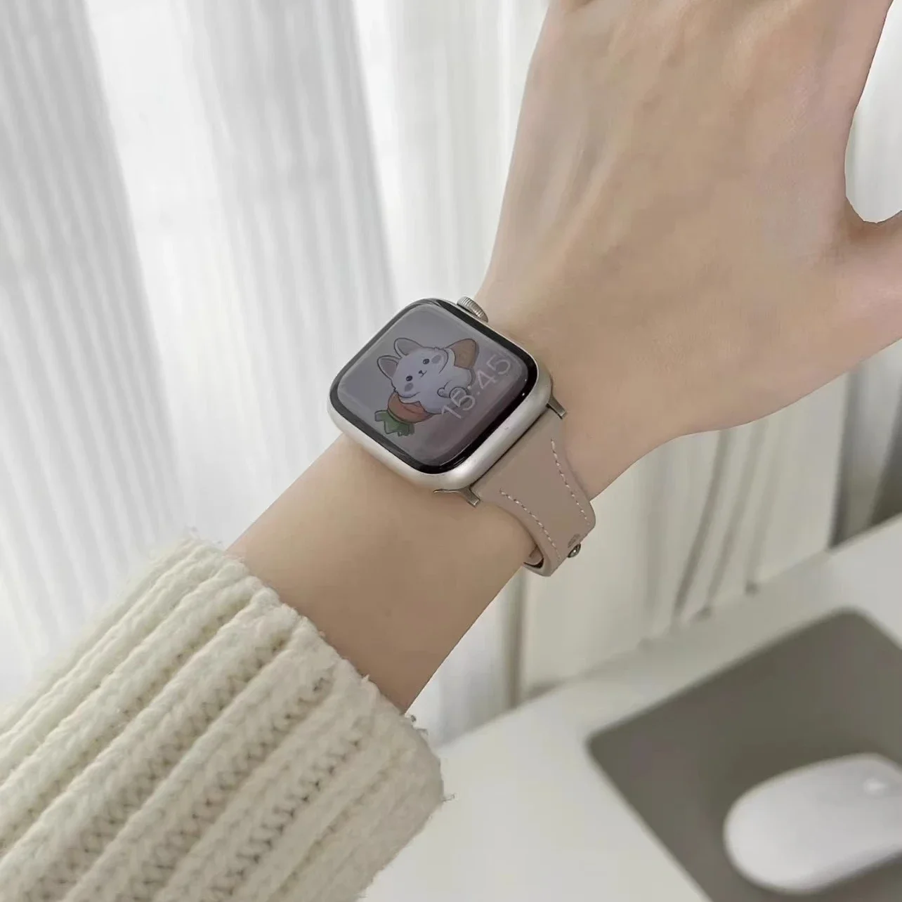 حزام جلد نحيف لساعة أبل الترا 49 مللي متر 8 41 مللي متر 45 مللي متر 7 SE 654321 44 مللي متر سوار نسائي حلقة لسلسلة iwatch 42 مللي متر 40 مللي متر