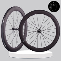 700C Road bike carbon wheels Clincher tubelessT800 Toray Carbon Fiber Carbon wheelset 38mm 50mm 60mm R13 hub for Racing bicycle
