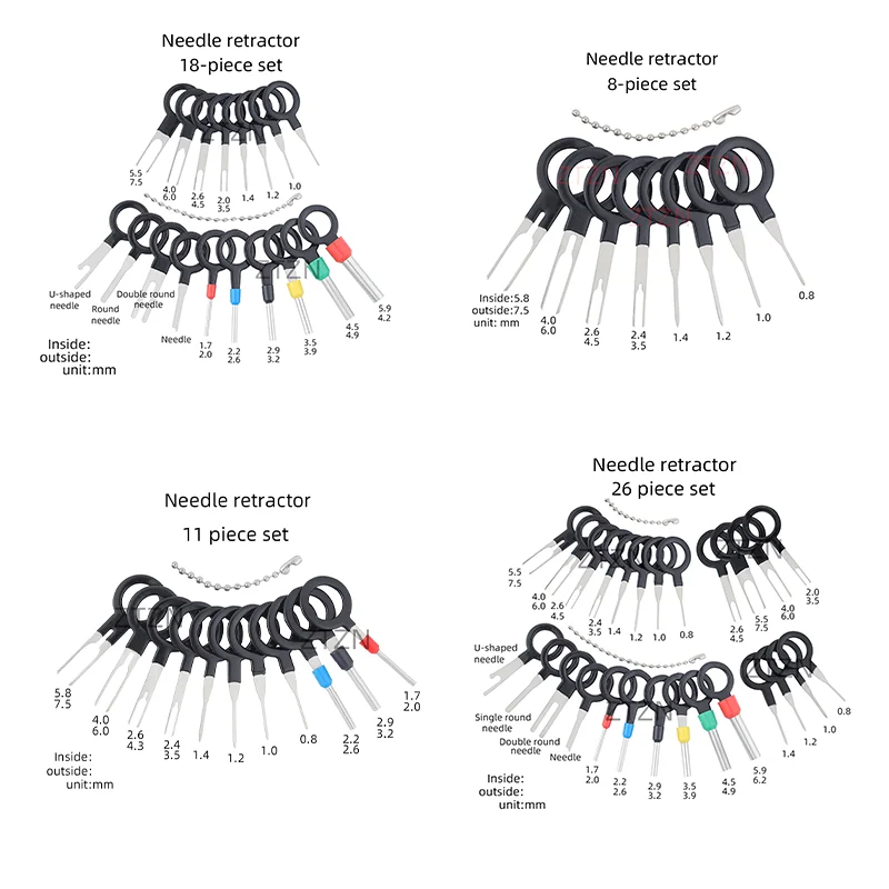 8/11/18/26PCS Car Terminal Removal Connector Extractor Puller Pin Extractor Release Pin Car Mechanical Tools for Auto Repair