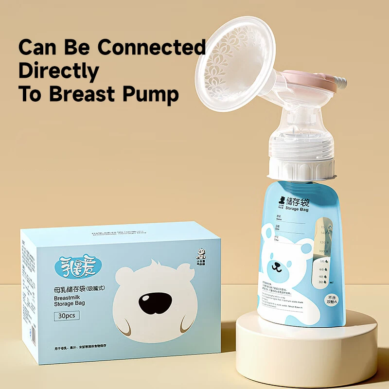 Snow Bear Breast Milk Storage Bag Connected With Breast Pump 5oz 150ml 30Pcs