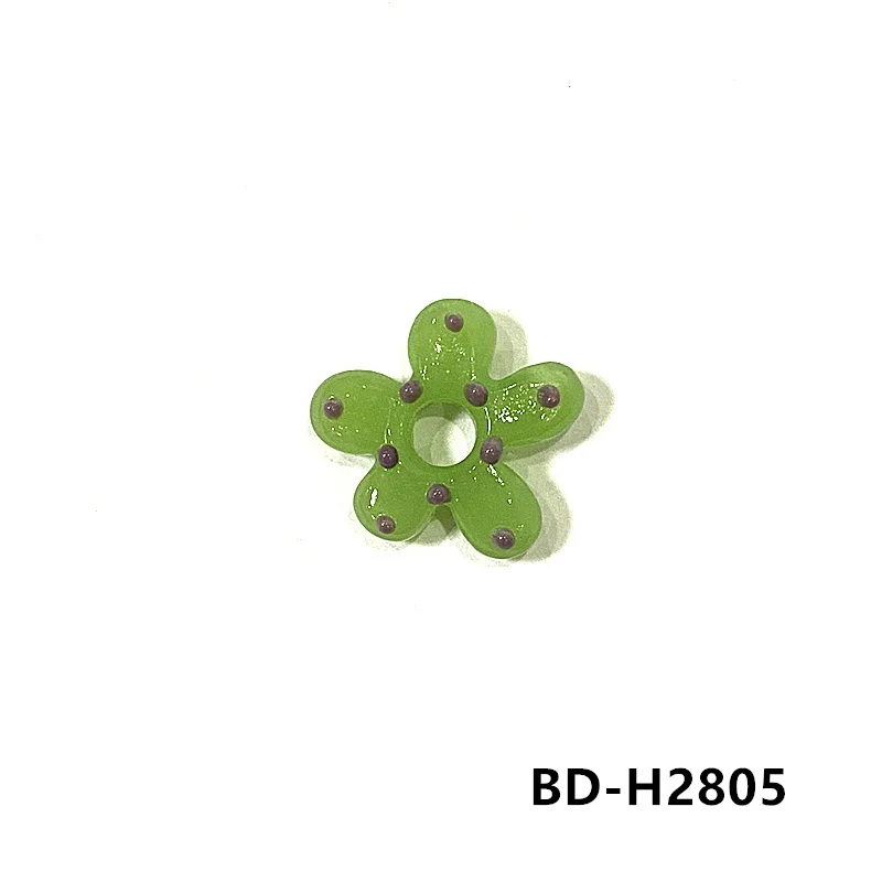 2Stück Dopamine farbige hohle Blumen Glasperlen INS Mini Blumen Charm Anhänger DIY Handgemachte Schmuckzubehör Bastelzubehör für Handwerker Perfektes Feiertagsgeschenk zur Armbänder Halsketten Herstellung – Detail 8