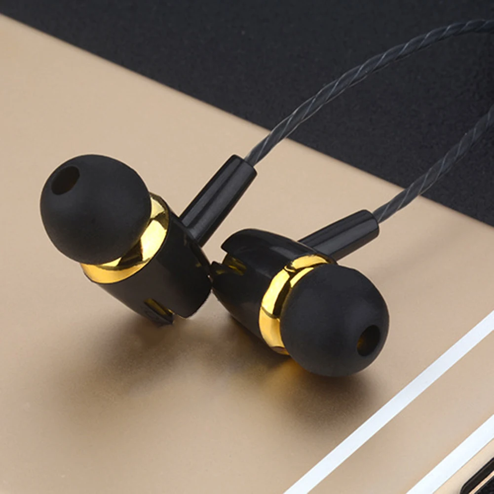 3.5mm Wired Noise Cancelling Stereo In-ear Earphone Phone Headset With Mic Compatible With All Wired Headphones