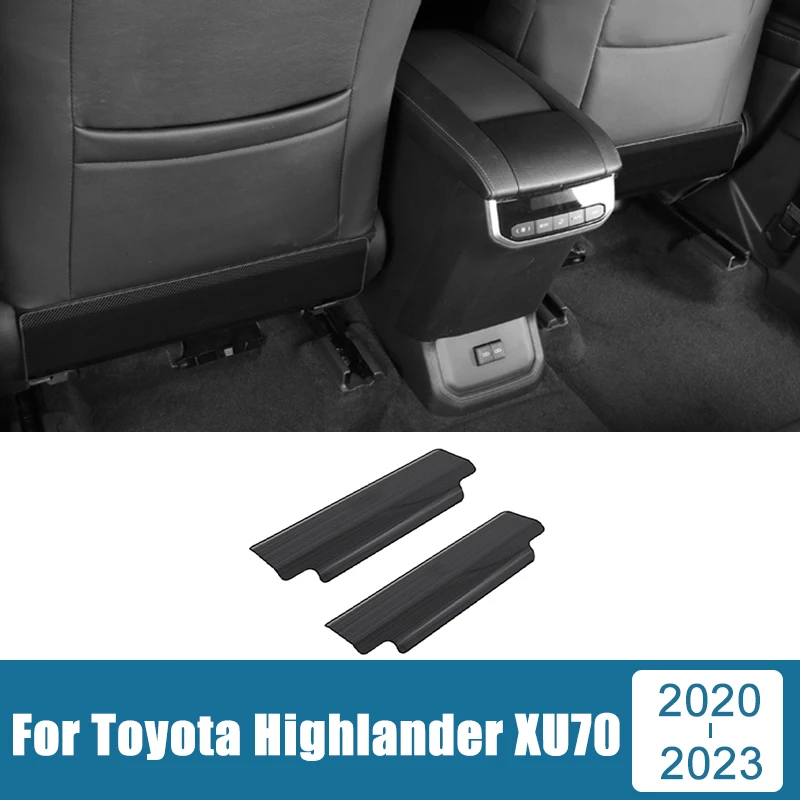 For Toyota Highlander XU70 2020 2021 2022 2023 Hybrid Stainless Car Seat Anti-Kick Pad Back Row Protection Cover Anti-Dirty Pad