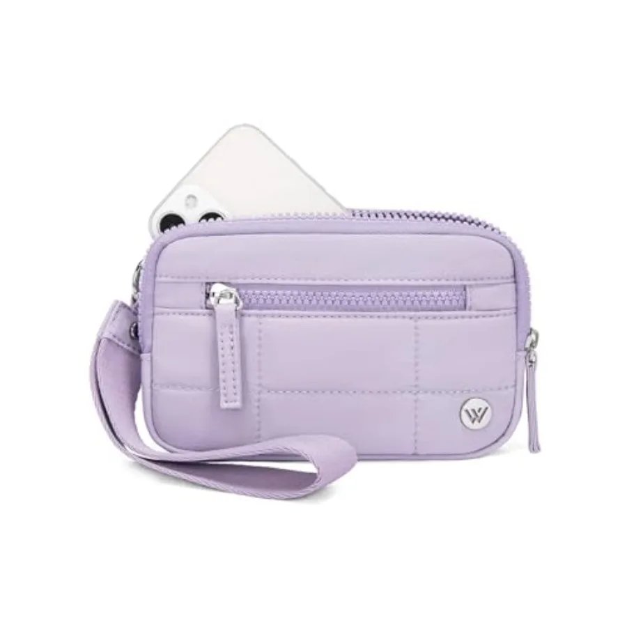 

WESTBRONCO Wristlet Wallets for Women RFID Blocking Quilted Nylon Phone Wallet Card Holder Purse for Travel and Everyday Use