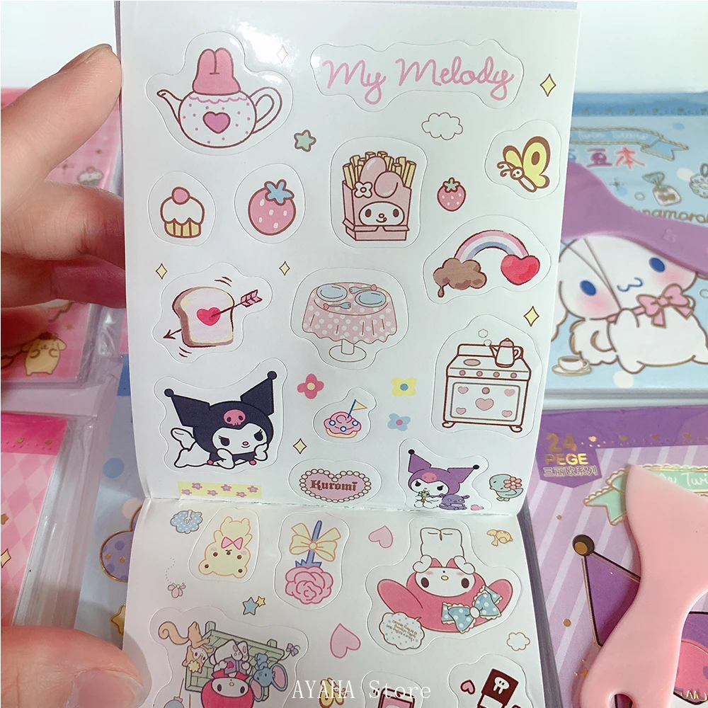 Cute Sanrio Stickers Books Kawaii Girls Kid Cartoon Decoration Decal Waterproof DIY Planner Diary Laptop Anime Aesthetic Sticker