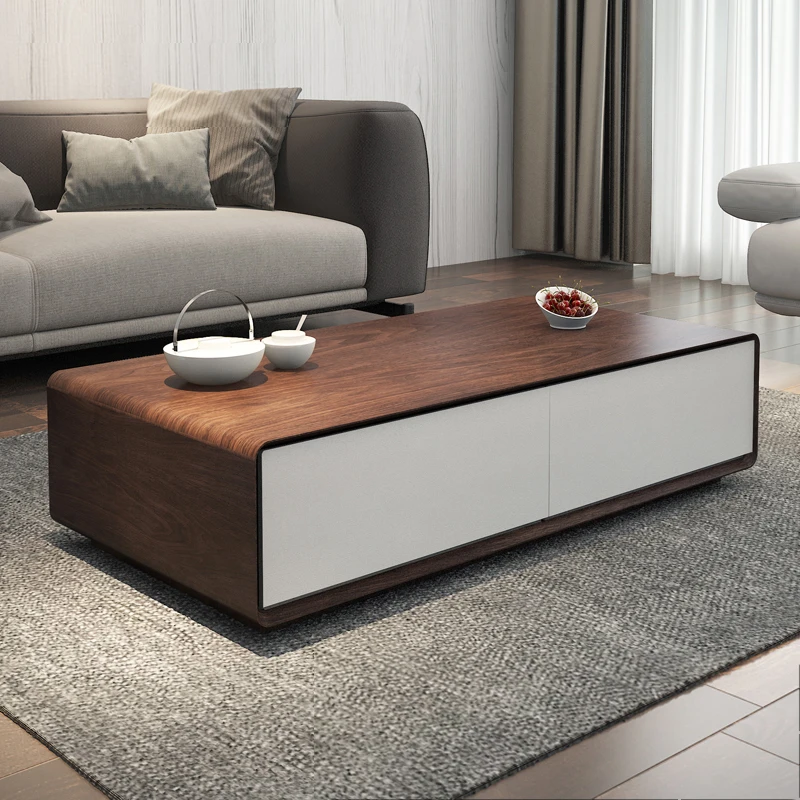 White Storage Coffee Table Small Nordic Rectangle Modern Wood Coffee Table Living Room Minimalist Beistelltisch Furniture