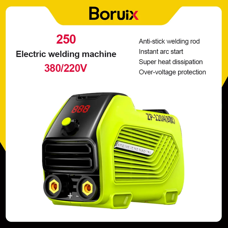 Boruix MIG MMA 250 Welding Machine Electric Semi-automatic Without Gas Welder 220V Welding Equipment With 0.5kg Flux Core Wires