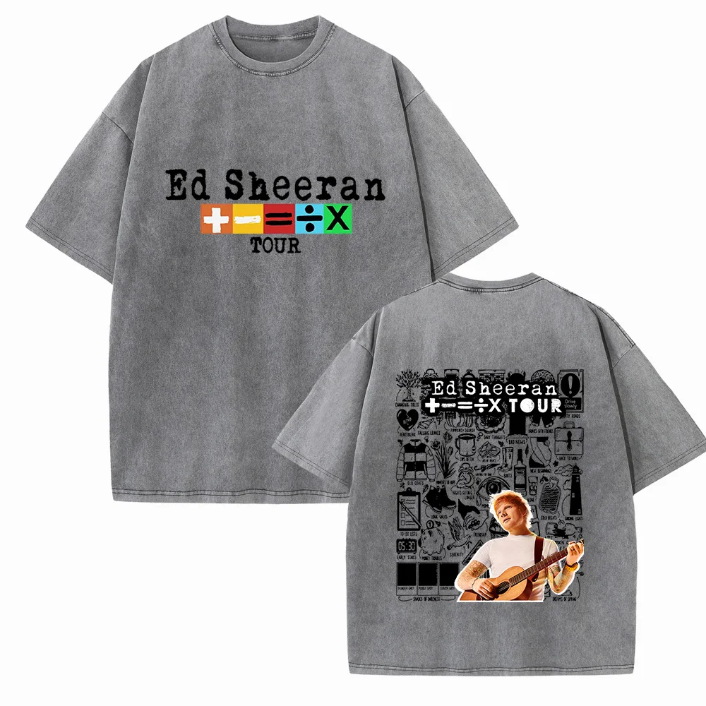 Ed Sheeran 2024 Tour Shirts Harajuku Vintage O-Neck Short Sleeve Cotton Man Woman T-Shirts Gift Tops