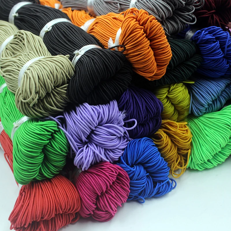 1,5 mm bunte hochelastische runde elastische Schnur Seil Gummiband elastische Spandex Band Trim DIY Nähzubehör – Detail 4