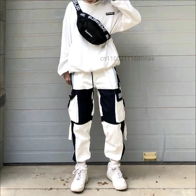 Männer Street Dance Hosen Frühling und Herbst Neue Stil Spleißen Lose Trendy Marke Ins Legging 2025, Hip Hop Casual Hosen