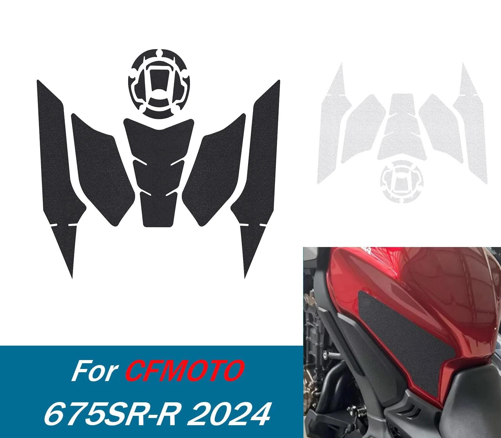 

Для 675SRR 675SR-R бак тяговая боковая накладка газовое топливо коленная ручка наклейка для CFMOTO 675 SR-R SR R SRR 2024 2025 наклейки на мотоцикл