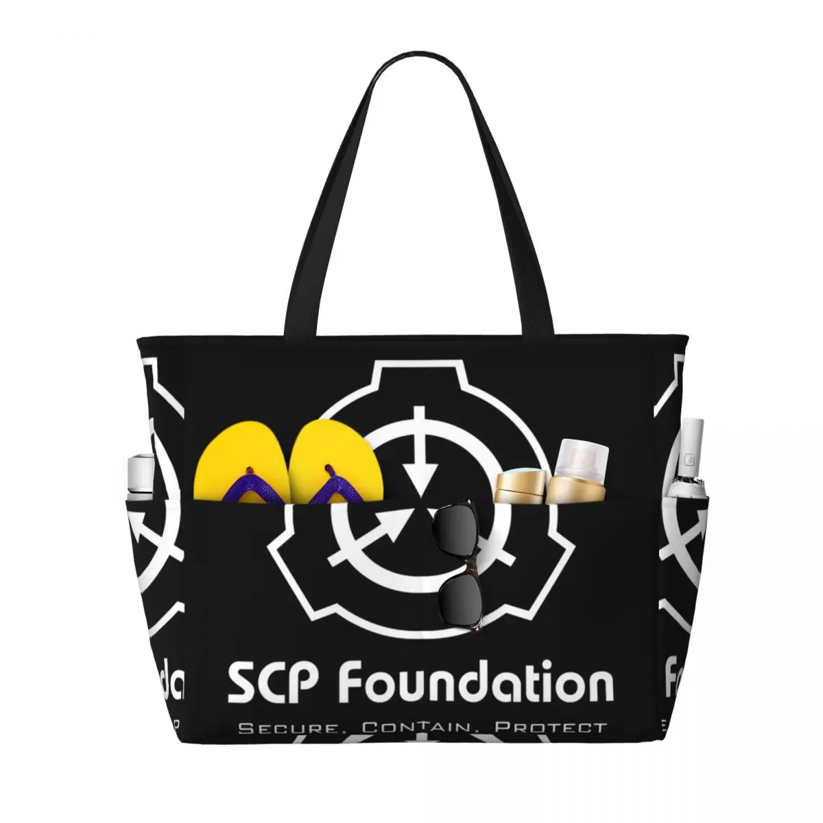 

SCP Foundation Beach Tote Bag Sport Gym Yoga Duffle Large Tote Bag Women Travel Bag Fitness bag
