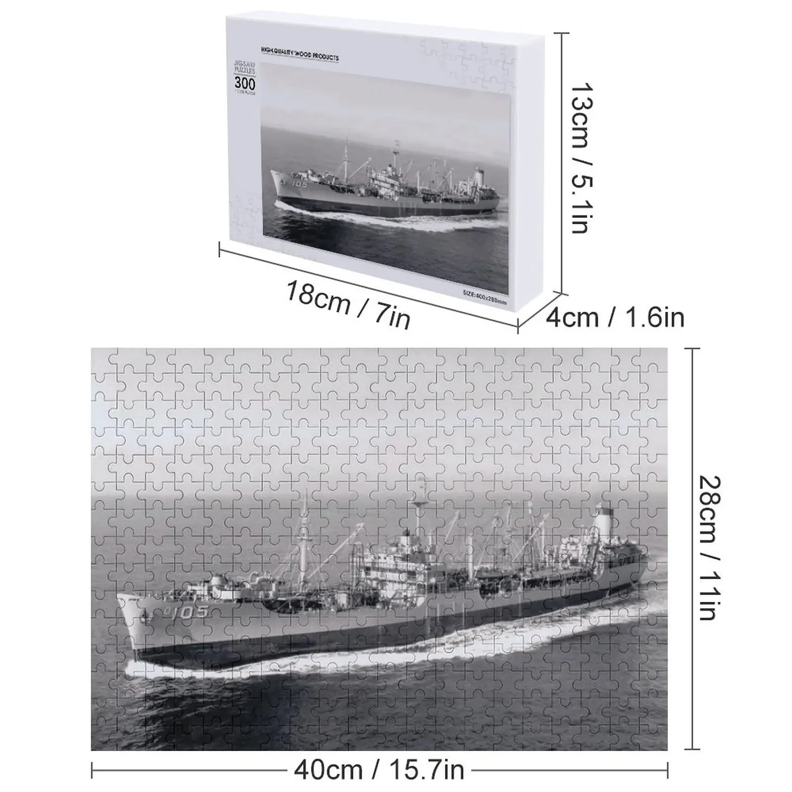 USS MISPILLION (AO-105) SHIP'S STORE 직소 퍼즐 맞춤형 나무 선물 맞춤형 선물 퍼즐