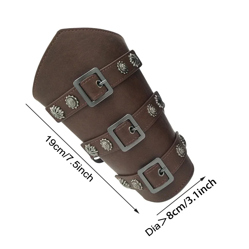 Medieval Cosplay Men Leather Armor Arm Warmers Lace-Up Viking Pirate Knight Gauntlet Wristband Bracer Steampunk Accessories