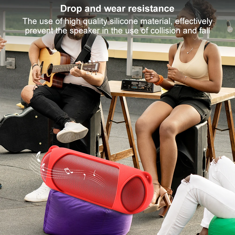 Silicone Case For Beats Pill Wireless BT Speaker Cases Protective Travel Cover Anti-Drop Carrying Pouch with Shoulder Strap