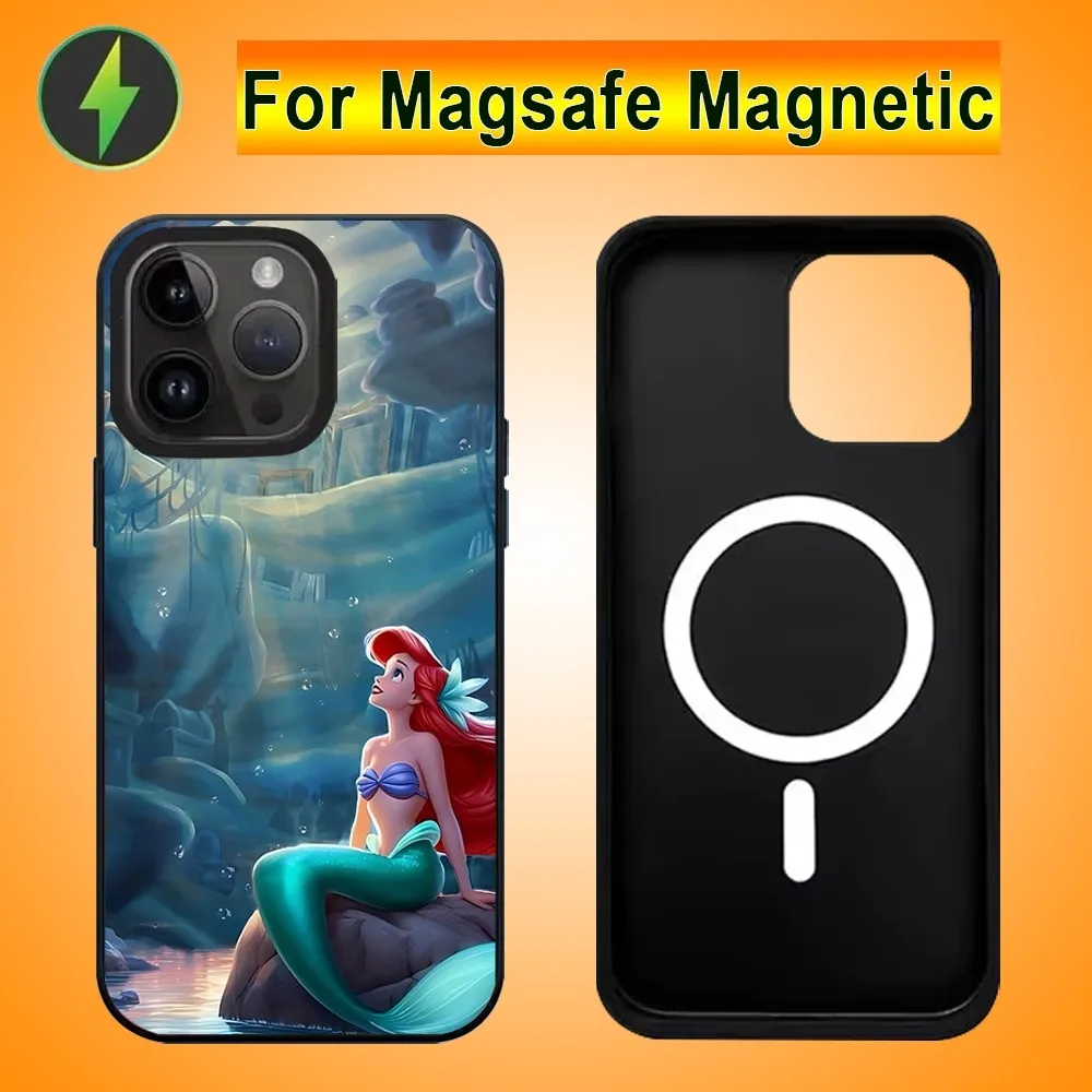 M-Mermaid P-Princess Phone Case For IPhone 15 14 13 Pro Max 11 12 Mini Alex Mirror For Magsafe Wireless Charging Cover