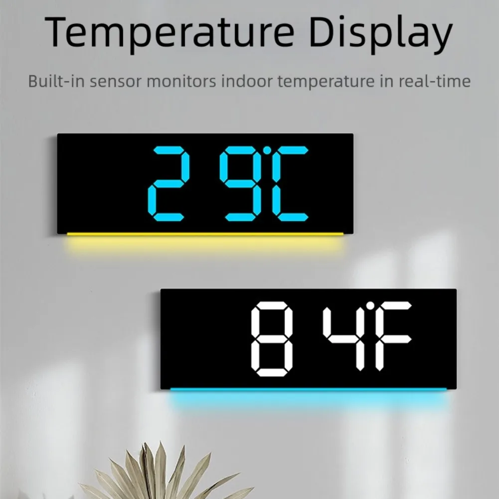 Voice Control Digital Alarm Clock Temperature Dual Alarm Snooze Desktop Table Clock Night Mode 12/24H LED Clock Watch Desk