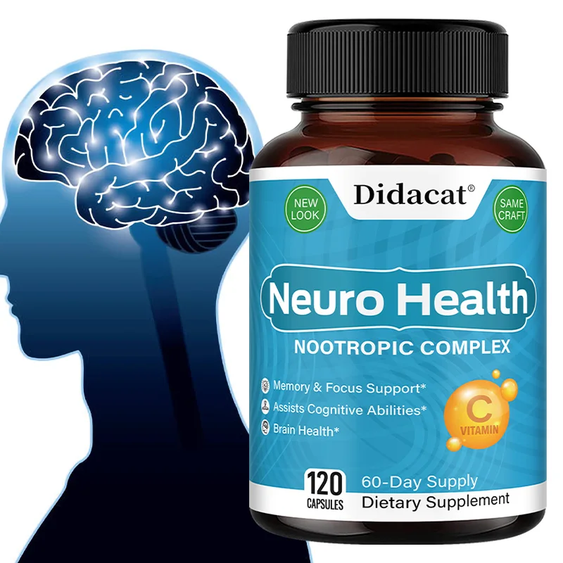 Brain Nutrition Complex - with Bacopa Extract, Neuro Health Support, Antioxidant, Promotes Nerve Health, Cellular Energy