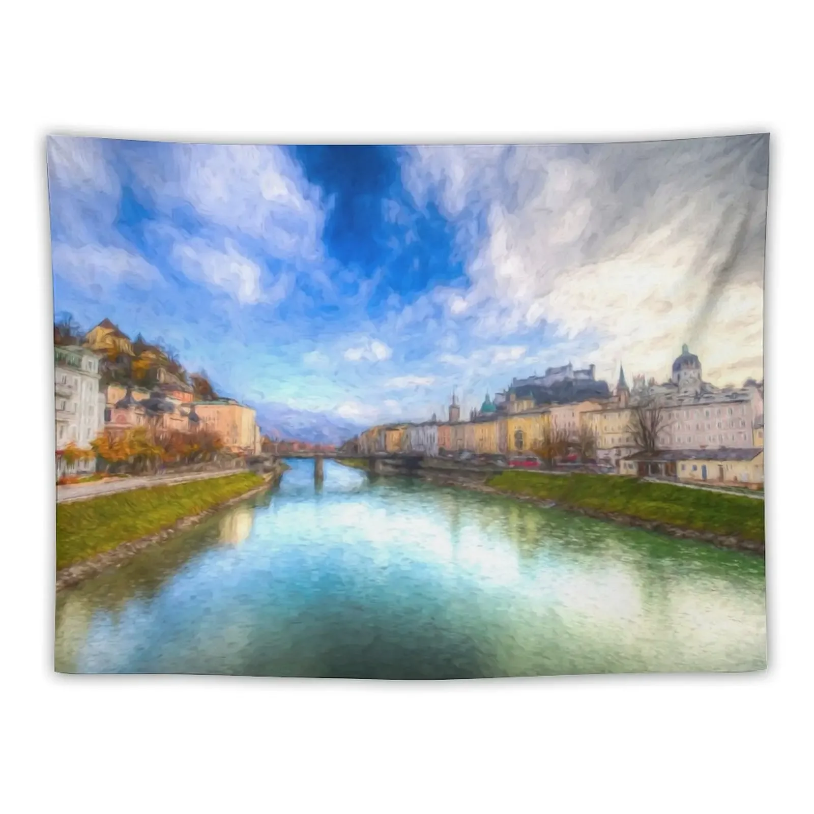 Salzburg City Art Tapestry Aesthetic Room Decor Korean Wall Hangings Decoration Tapestry