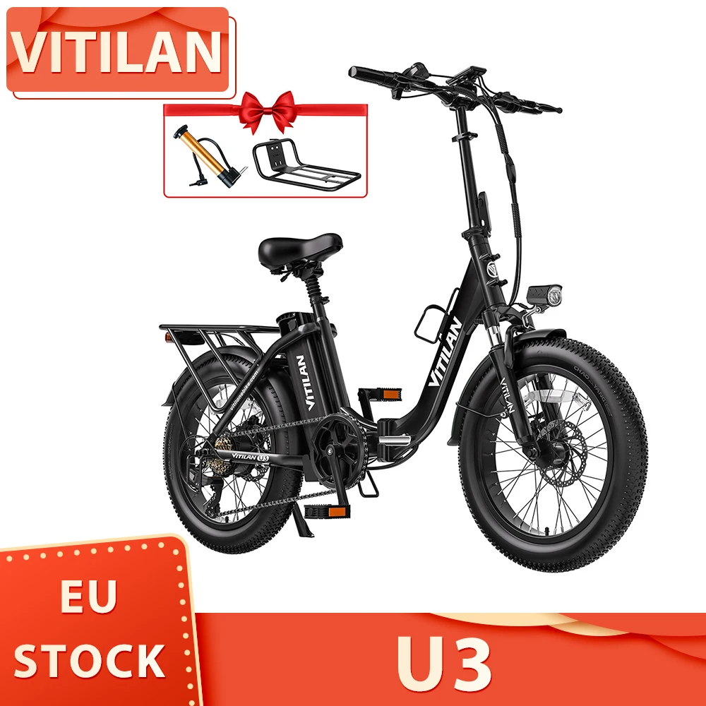 Vitilan U3 Electric Bike 750W Motor 48V 13AH Battery 20*4.0-inch Tires 45km/h Max Speed 65km Max Range Mechanical Disc Brake